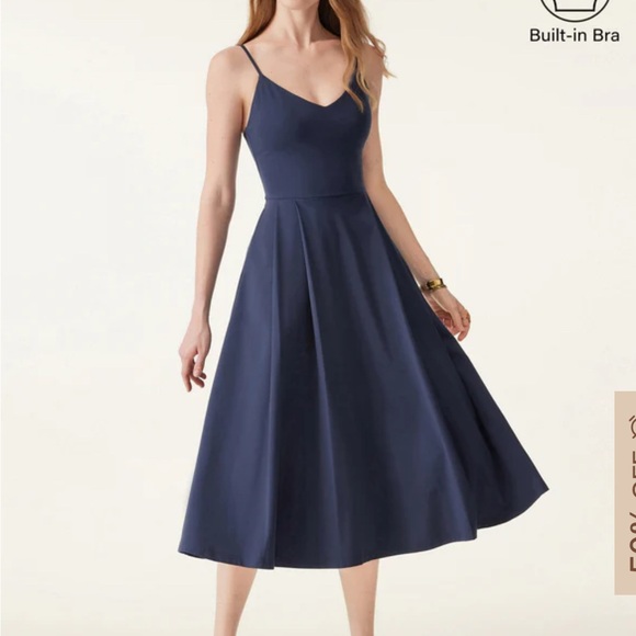 OGL Bamboo Brami Navy Blue Midi Dress - Picture 2 of 5